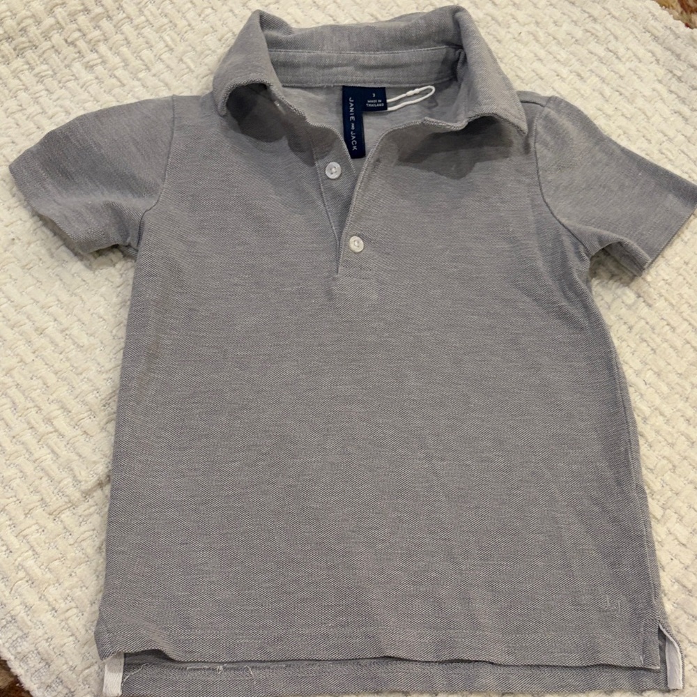 Janie and Jack Classic Gray Polo Shirt